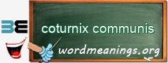 WordMeaning blackboard for coturnix communis